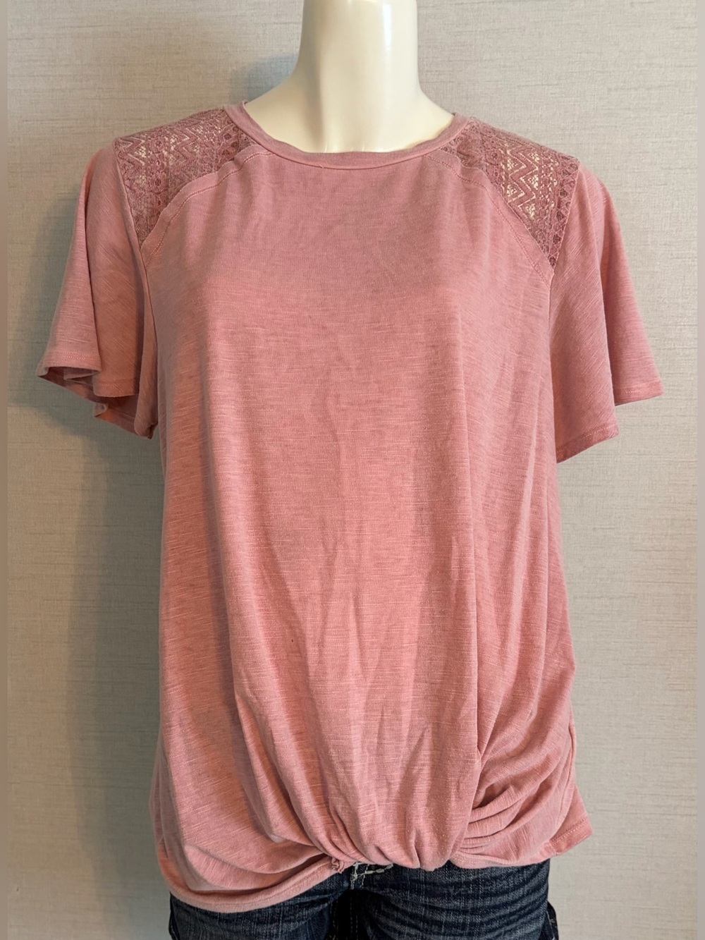 Women’s XL Rewind Short Sleeve Knot Front Top